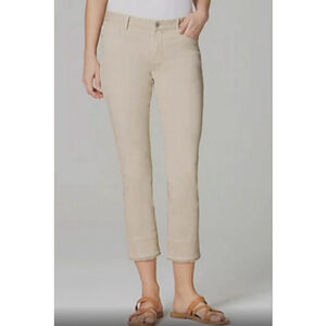 J. Jill Authetic fit cropped raw hem yellow jeans 6P